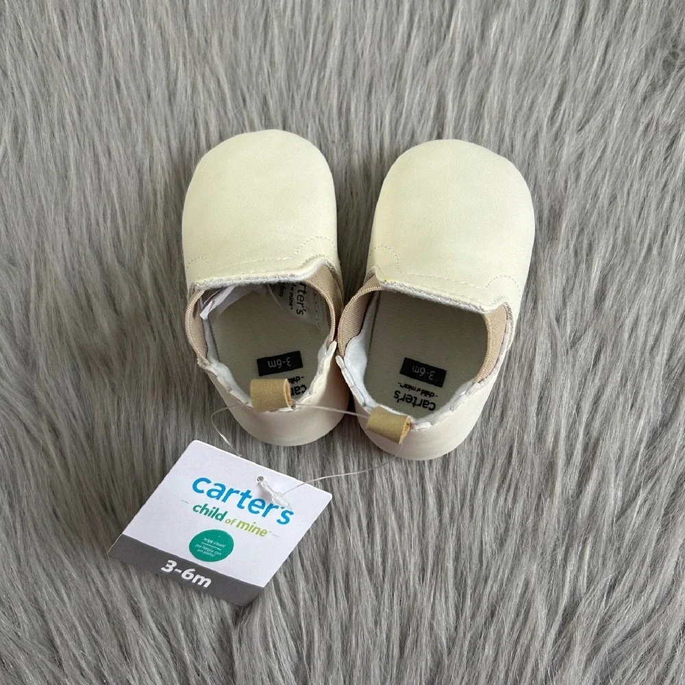 Carter's Child Of Mine Baby Shoes Infant Girls Size 3-6 Months White Booties NEW